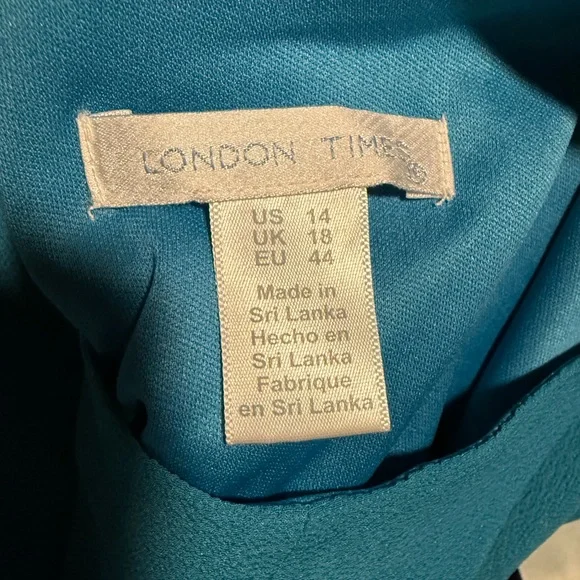 NWT London Times Teal Wrap Jumpsuit - Picture 3 of 3